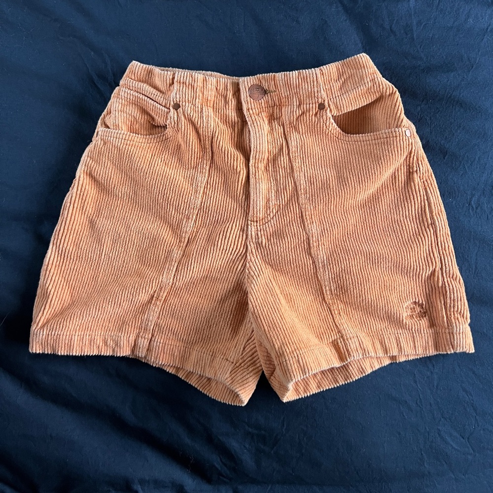 Wrangler High Waist Corduroy Shorts - Brown